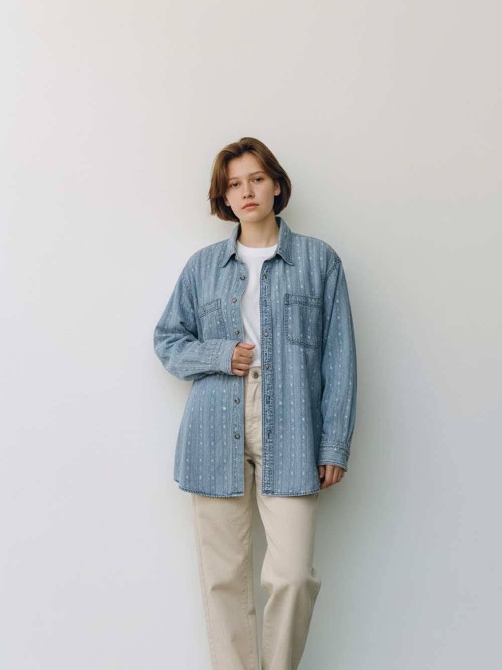 Vintage Ralph Lauren Hunt Club Denim Button Down Shirt Striped Cowgirl Blue XXL
